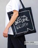 BAUMWOLLTASCHE "BIN MAL OFFLINE" – Bild 3