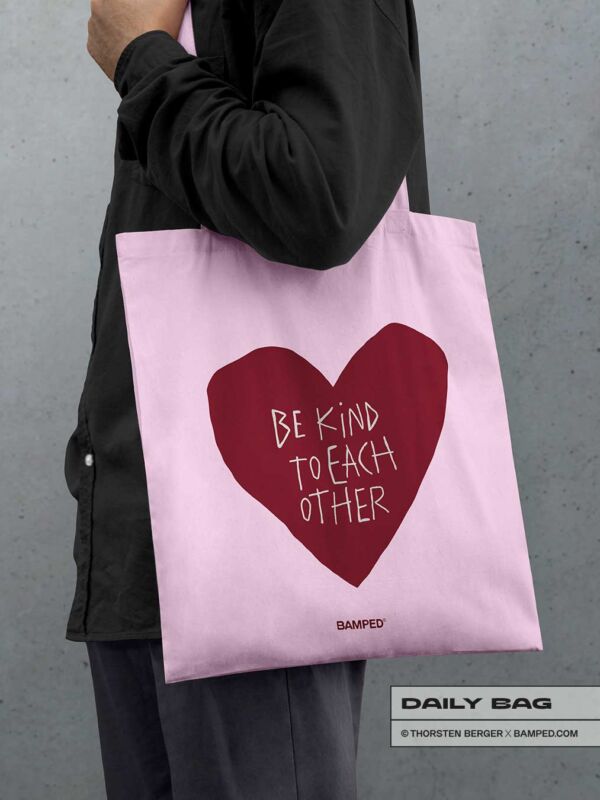 BAUMWOLLTASCHE "BE KIND" / COTTON PINK