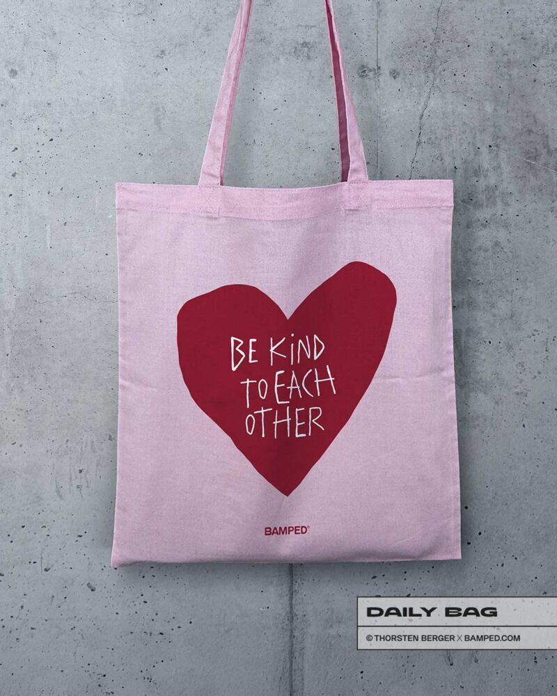 BAUMWOLLTASCHE "BE KIND" / COTTON PINK – Bild 2