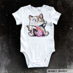 BABY BODY "LUCKY CAT" / WHITE