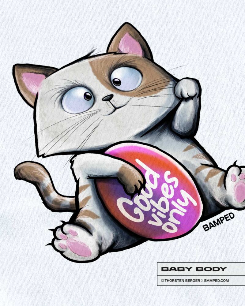 BABY BODY "LUCKY CAT" / WHITE – Bild 2