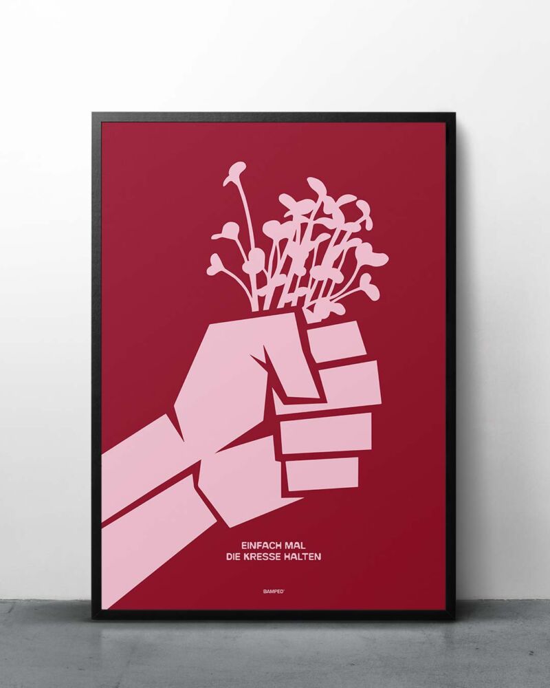 ART PRINT "KRESSE HALTEN" / RED – Bild 1