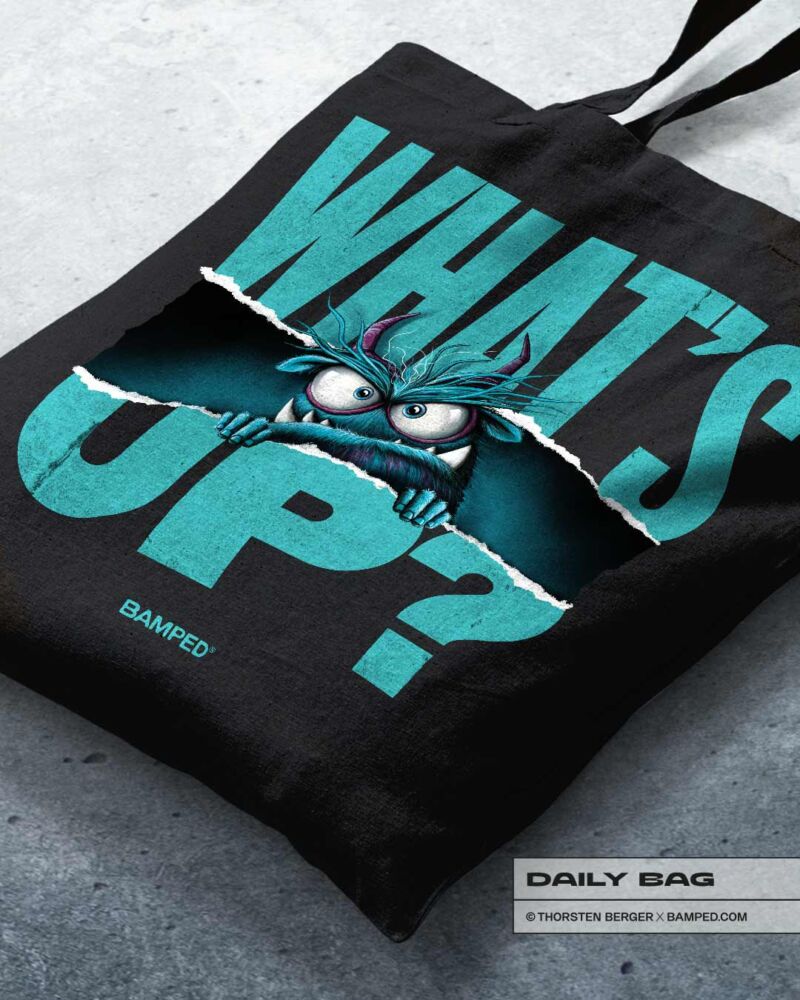 BAUMWOLLTASCHE "WHATS UP" / MONSTA COLLECTION – Bild 2