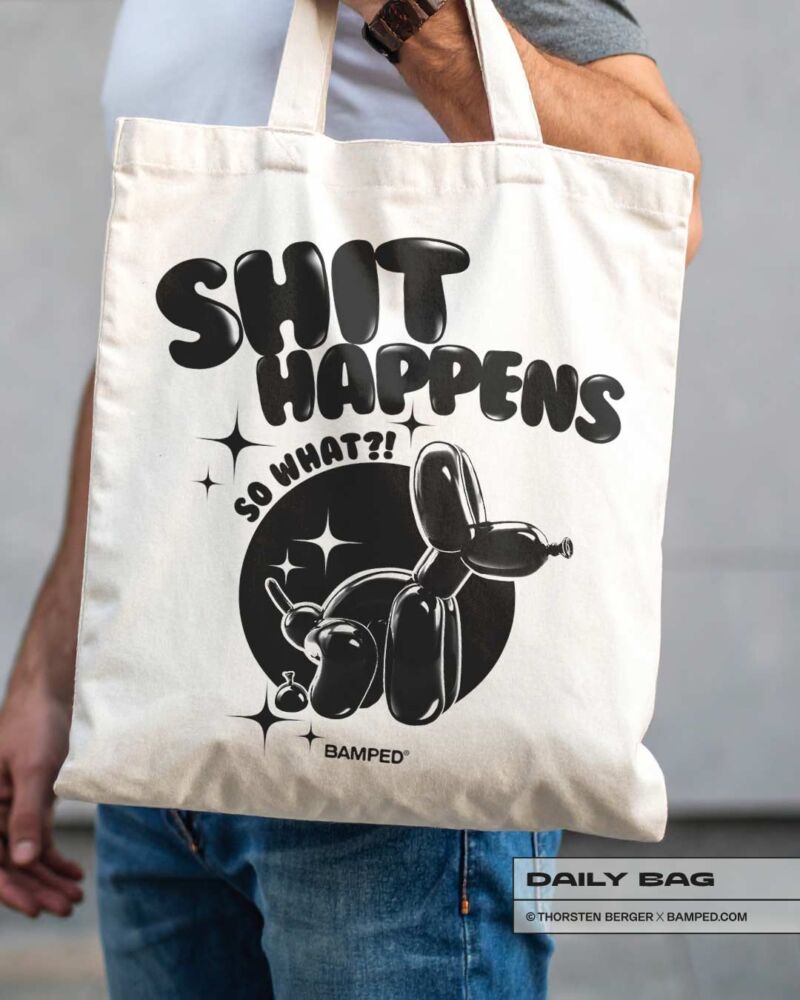 BAUMWOLLTASCHE "SHIT HAPPENS" – Bild 3