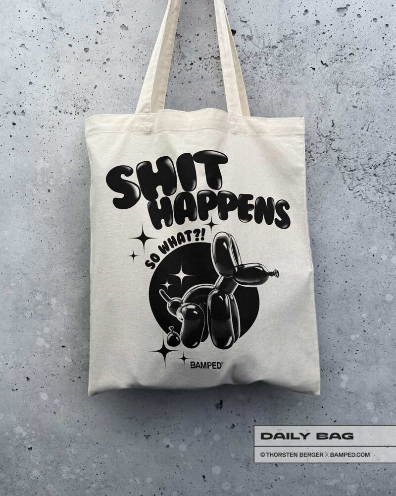 BAUMWOLLTASCHE "SHIT HAPPENS" – Bild 1