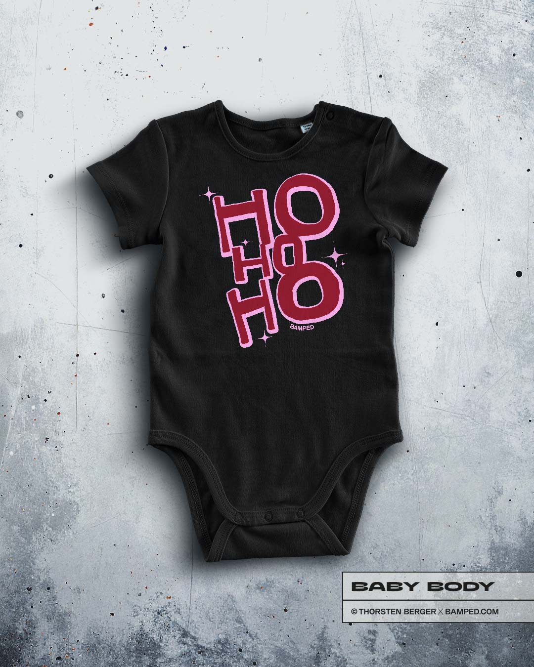 33025023_HoHoHo_BabyBody_Black_01 BABY BODY "HOHOHO" – Bild 1
