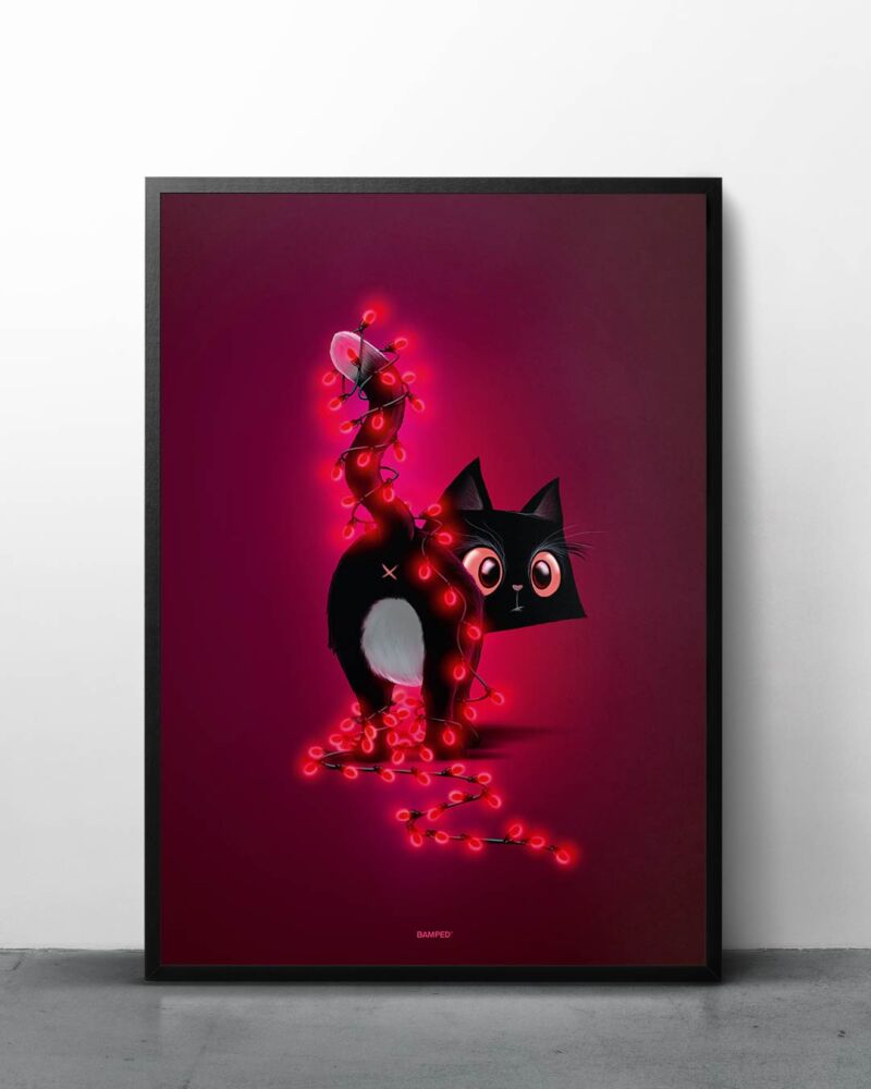 88025031_XMas_Cat_BAMPED_Artprints_3 ART PRINT "XMAS CAT" / MEOWY XMAS – Bild 1