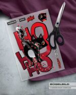 BÜGELBILD "BLACK CAT" / HOHOHO