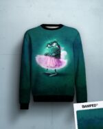 French Terry "GRUMMELFEE" / MOTIVPANEL GRUMPYGREEN – Bild 6