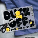 BÜGELBILD "DUCK OFF" / BLACK