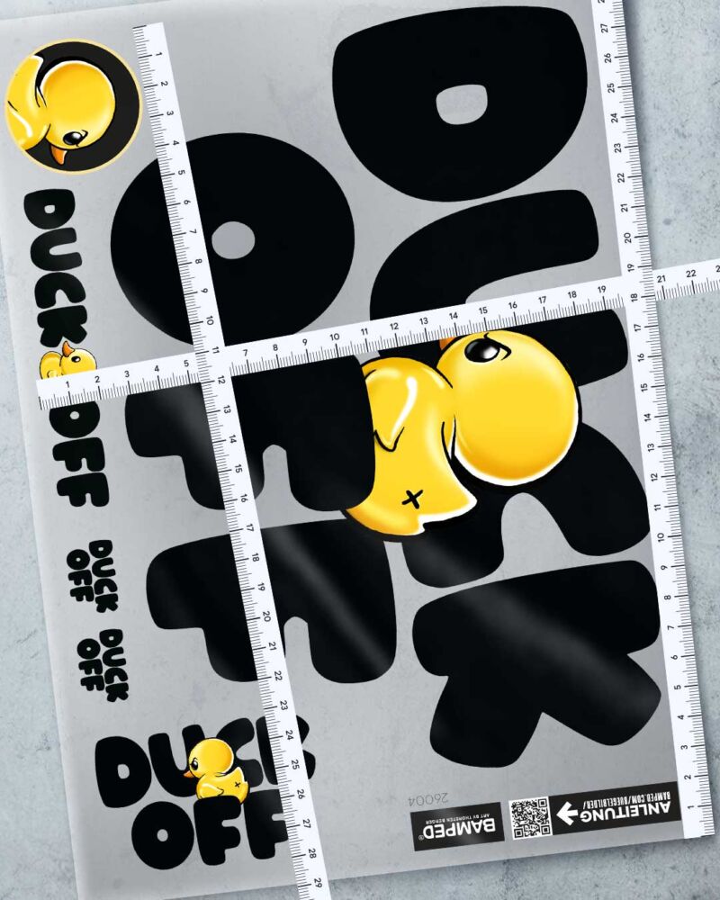 BÜGELBILD "DUCK OFF" / BLACK – Bild 2