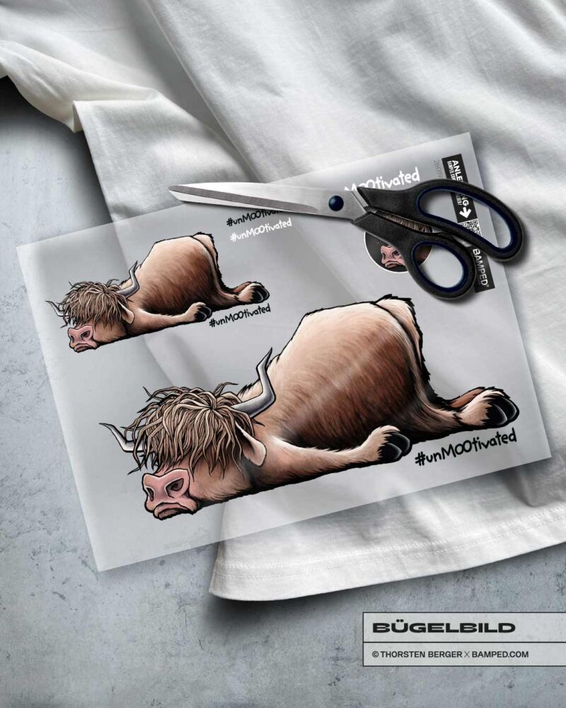 BÜGELBILD "UNMOOTIVATED" / HOCHLANDRIND – Bild 2