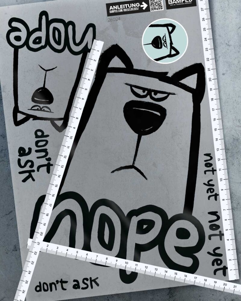 BÜGELBILD "NOPE" / DOG – Bild 3