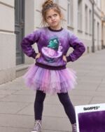 French Terry "GRUMMELFEE" / MOTIVPANEL PURPLE – Bild 4